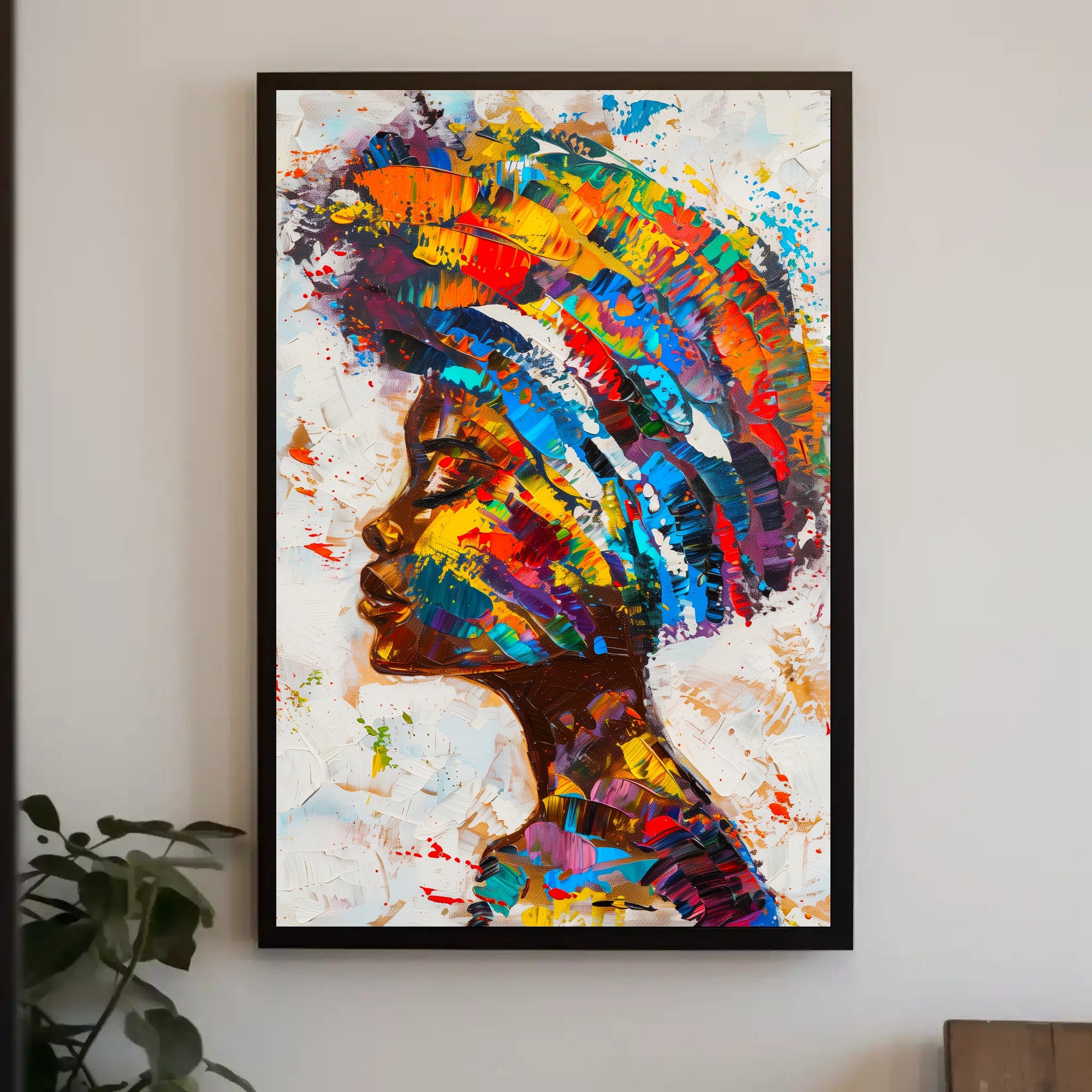 Vibrant Abstract Woman's Profile Painting - Abstract or Artistic Poster PosterGoat