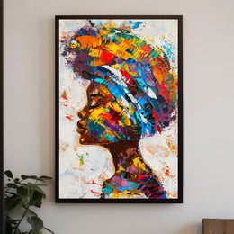 Vibrant Abstract Woman's Profile Painting - Abstract or Artistic Poster PosterGoat