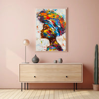 Vibrant Abstract Woman's Profile Painting - Abstract or Artistic Poster PosterGoat