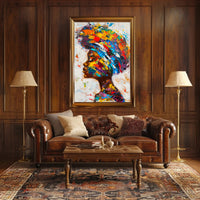 Vibrant Abstract Woman's Profile Painting - Abstract or Artistic Poster PosterGoat