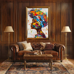 Vibrant Abstract Woman's Profile Painting - Abstract or Artistic Poster PosterGoat