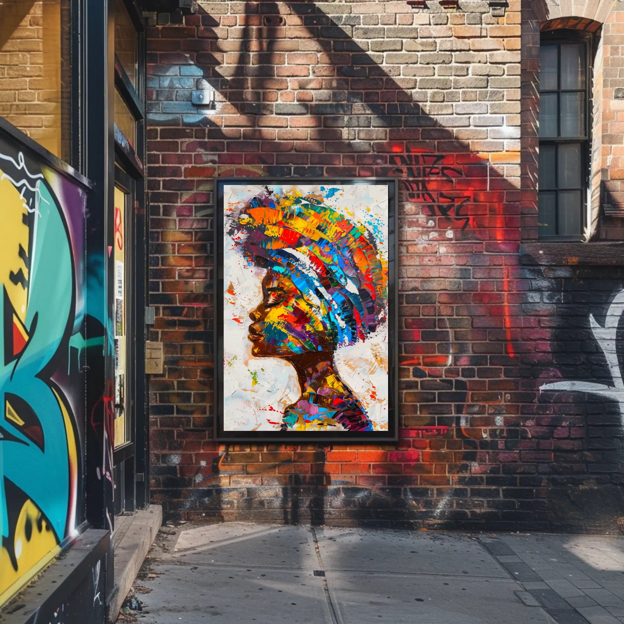 Vibrant Abstract Woman's Profile Painting - Abstract or Artistic Poster PosterGoat