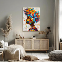 Vibrant Abstract Woman's Profile Painting - Abstract or Artistic Poster PosterGoat