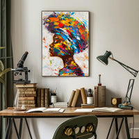 Vibrant Abstract Woman's Profile Painting - Abstract or Artistic Poster PosterGoat