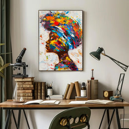 Vibrant Abstract Woman's Profile Painting - Abstract or Artistic Poster PosterGoat
