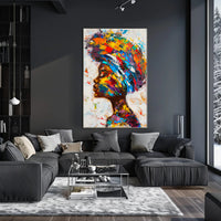 Vibrant Abstract Woman's Profile Painting - Abstract or Artistic Poster PosterGoat