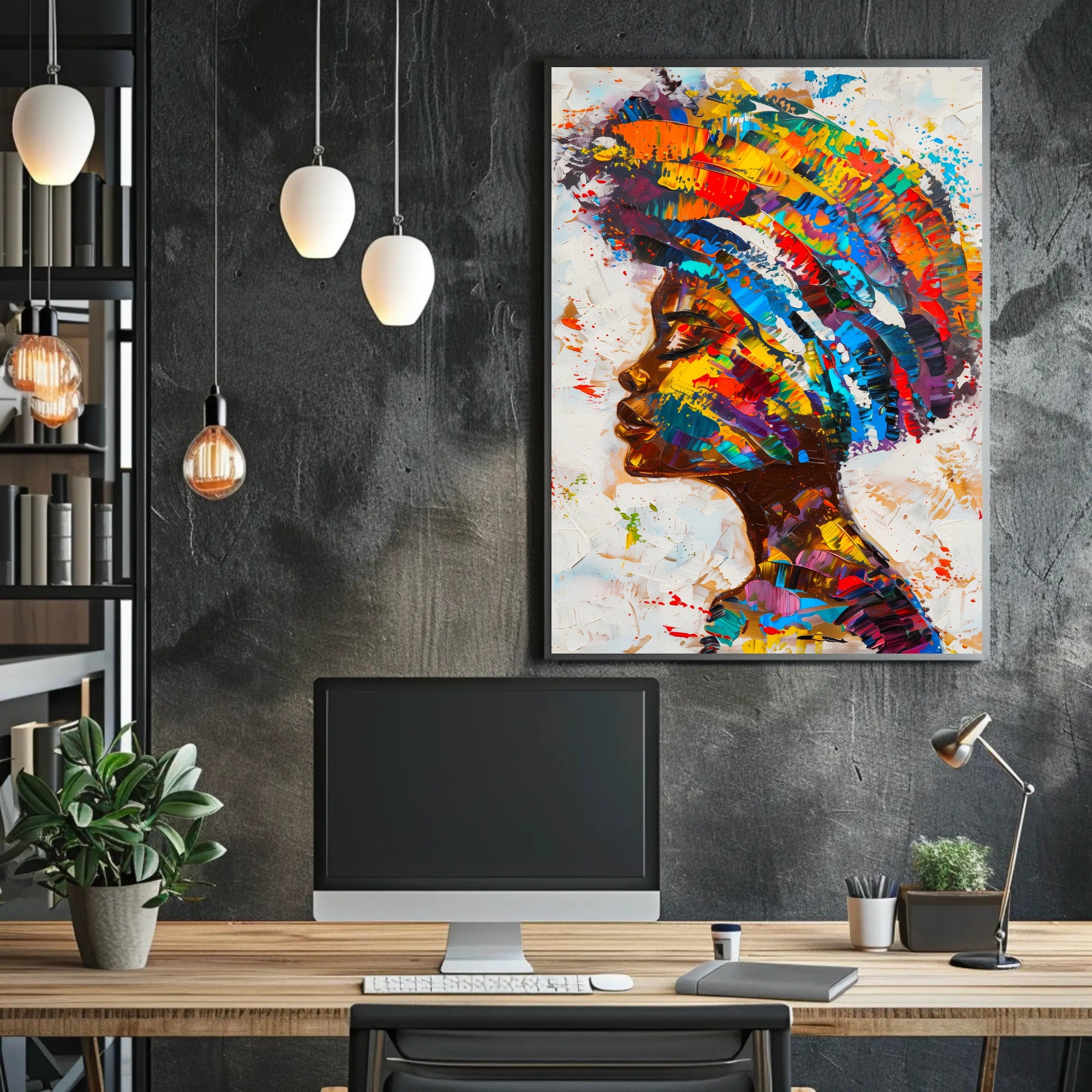 Vibrant Abstract Woman's Profile Painting - Abstract or Artistic Poster PosterGoat