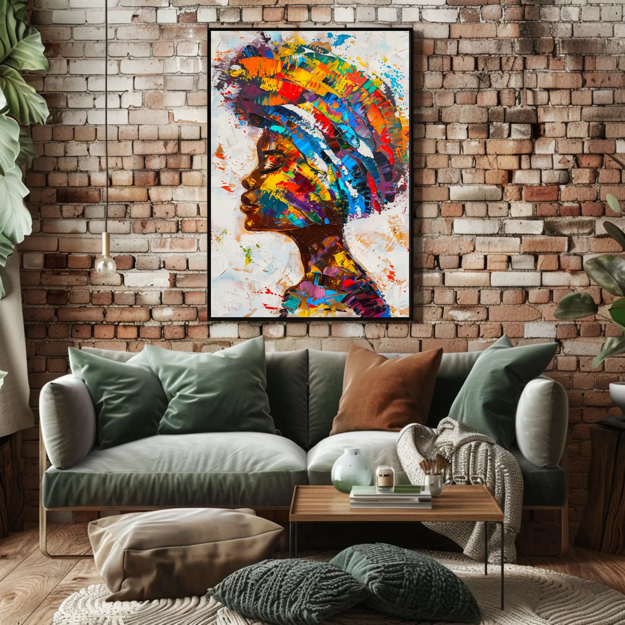 Vibrant Abstract Woman's Profile Painting - Abstract or Artistic Poster PosterGoat