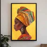 Vibrant African Woman Profile Cultural Heritage Poster PosterGoat