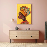Vibrant African Woman Profile Cultural Heritage Poster PosterGoat
