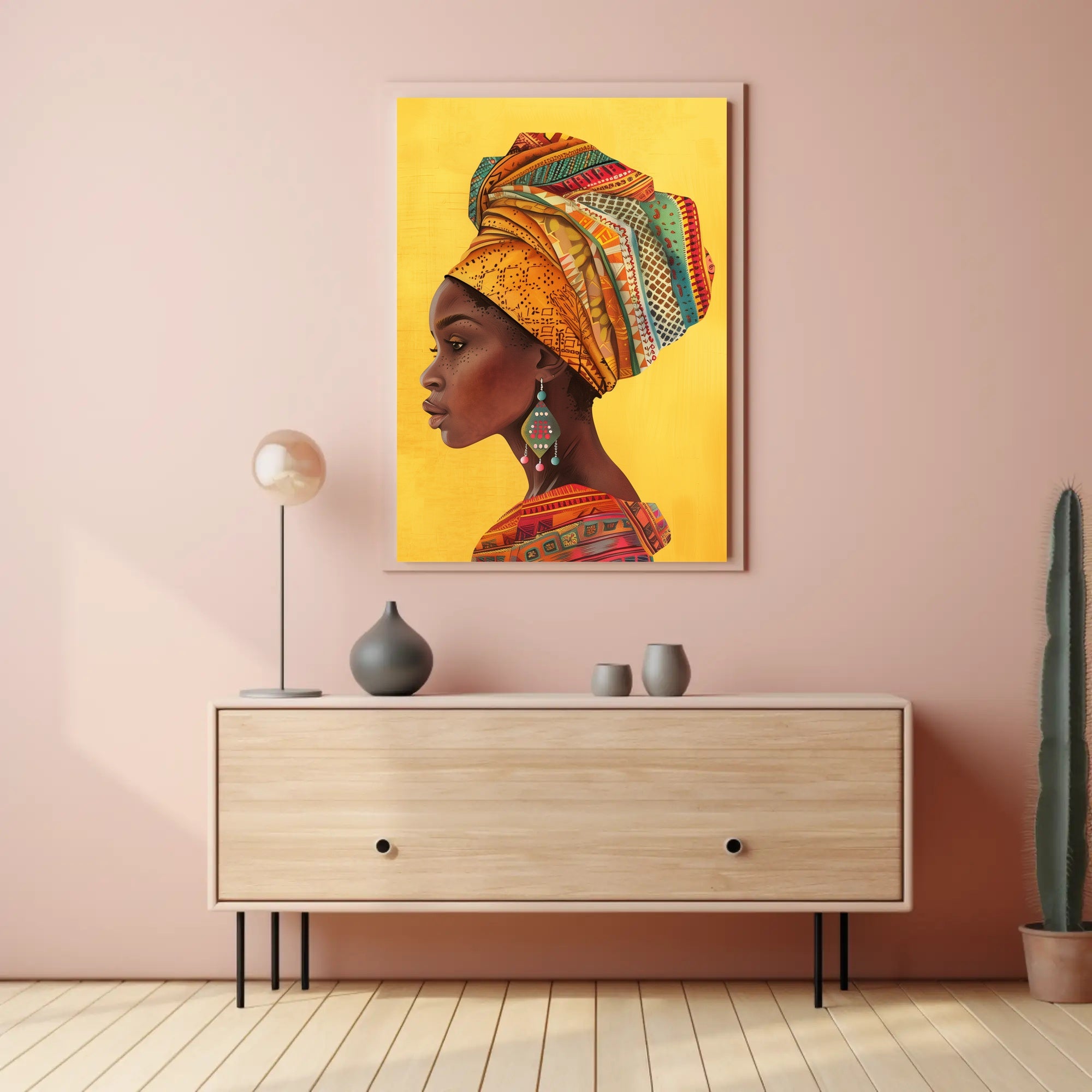 Vibrant African Woman Profile Cultural Heritage Poster PosterGoat