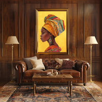 Vibrant African Woman Profile Cultural Heritage Poster PosterGoat