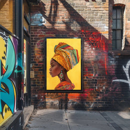 Vibrant African Woman Profile Cultural Heritage Poster PosterGoat