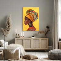 Vibrant African Woman Profile Cultural Heritage Poster PosterGoat