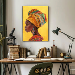 Vibrant African Woman Profile Cultural Heritage Poster PosterGoat