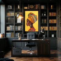 Vibrant African Woman Profile Cultural Heritage Poster PosterGoat