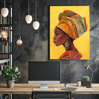 Vibrant African Woman Profile Cultural Heritage Poster PosterGoat