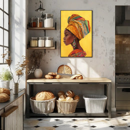 Vibrant African Woman Profile Cultural Heritage Poster PosterGoat