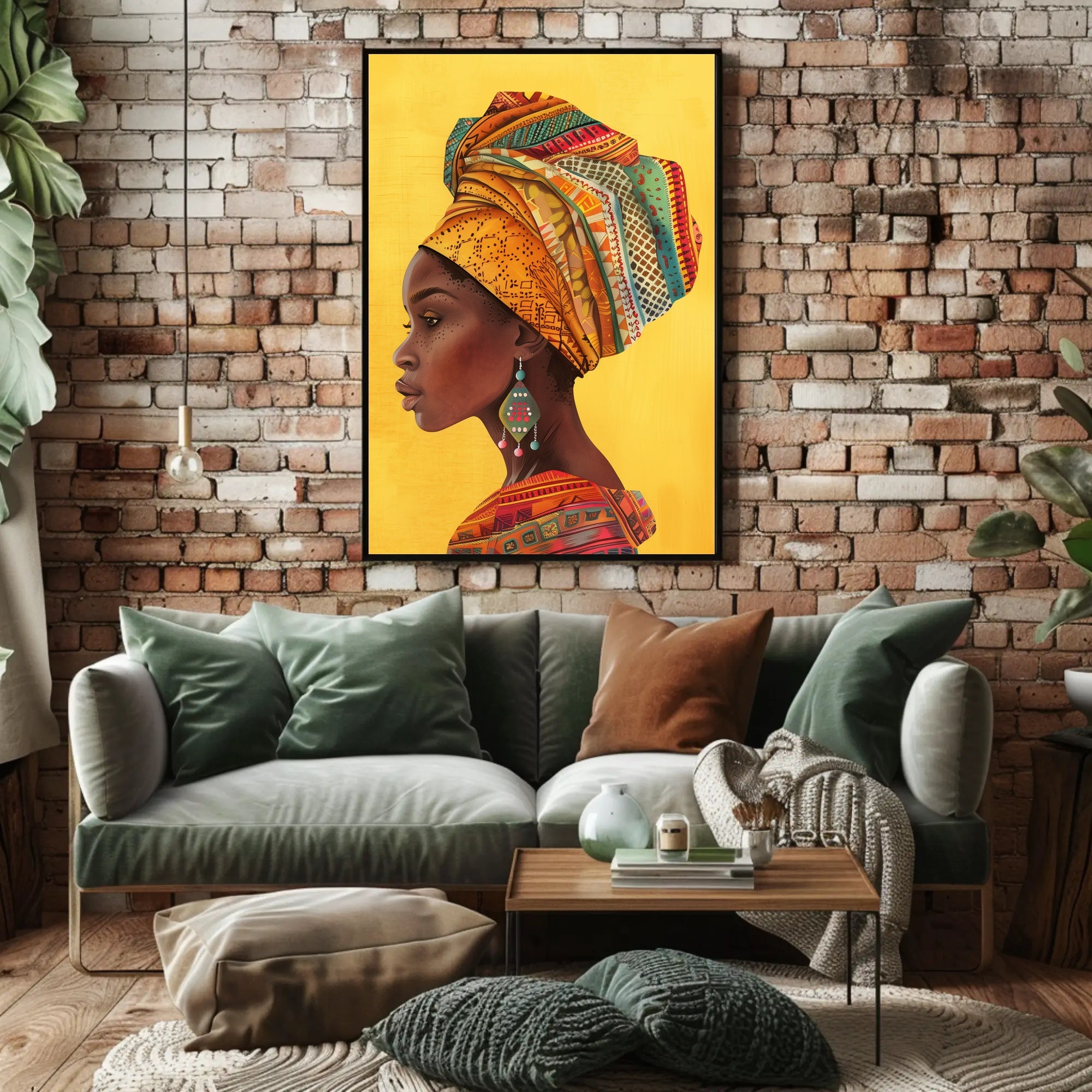 Vibrant African Woman Profile Cultural Heritage Poster PosterGoat