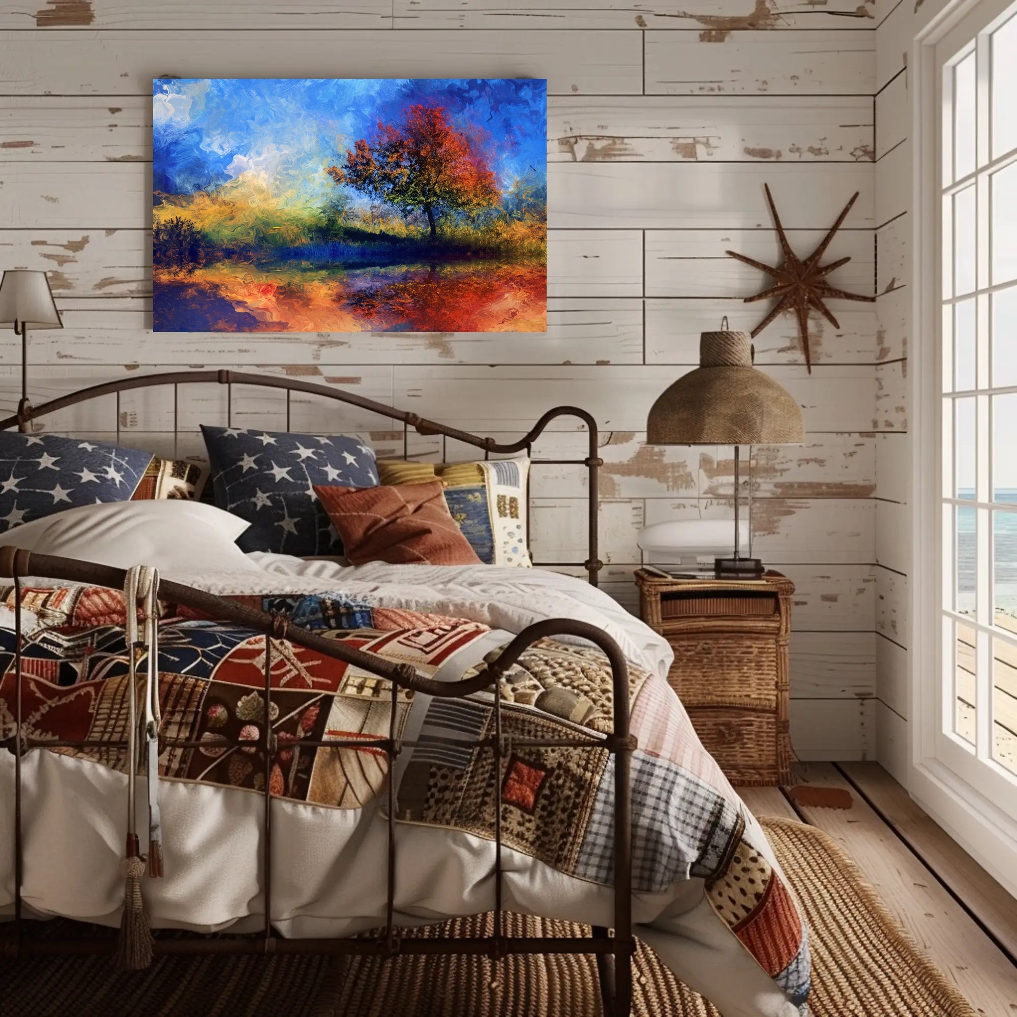 Vibrant Autumn Landscape Abstract Artistic Poster PosterGoat