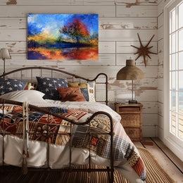 Vibrant Autumn Landscape Abstract Artistic Poster PosterGoat