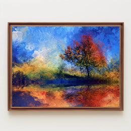 Vibrant Autumn Landscape Abstract Artistic Poster PosterGoat