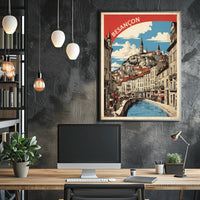 Vibrant Besançon Travel Poster with Nostalgic Mid-Century Style PosterGoat