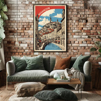 Vibrant Besançon Travel Poster with Nostalgic Mid-Century Style PosterGoat