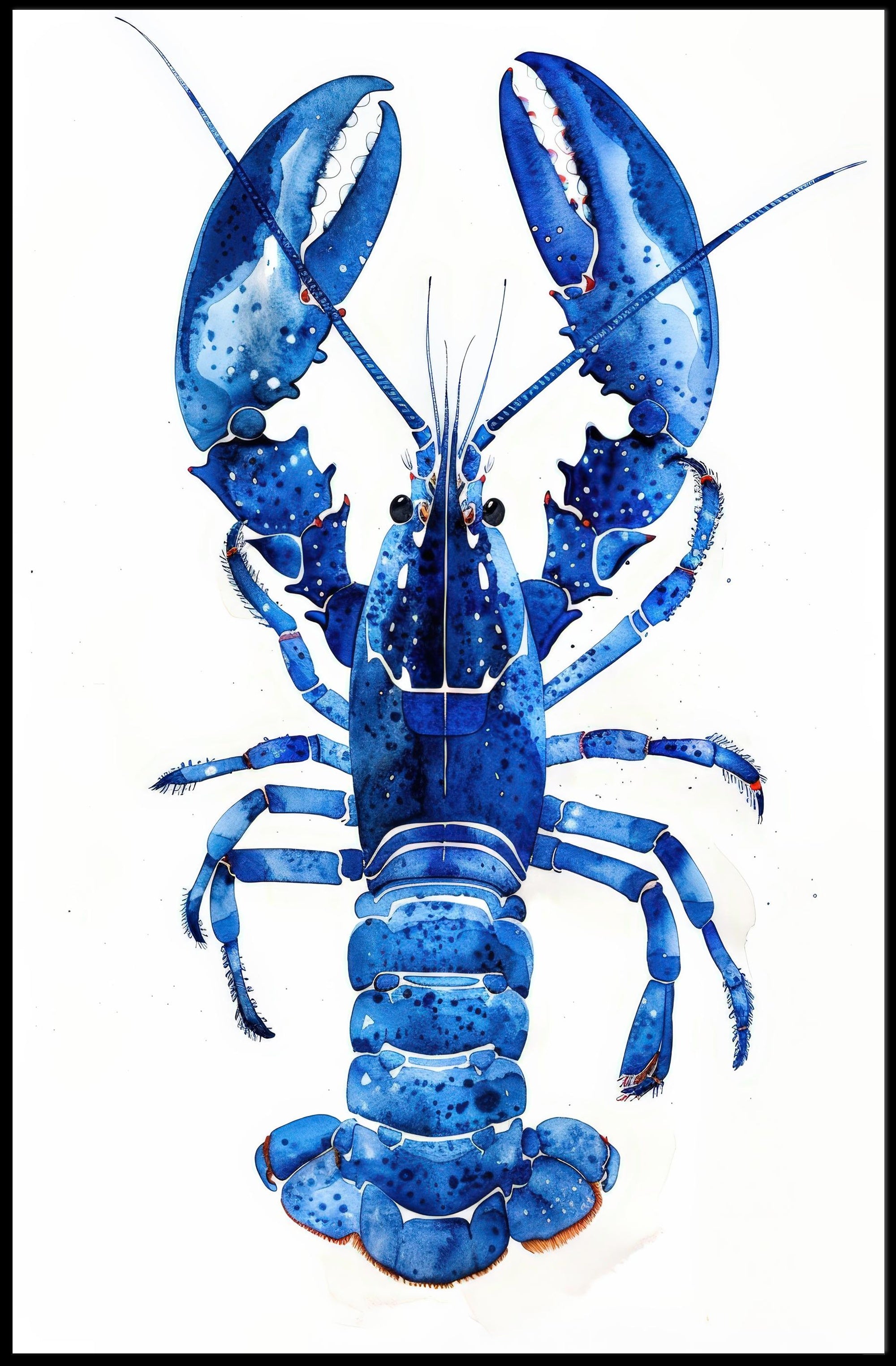 Vibrant Blue Lobster Art Print: Artistic Poster PosterGoat