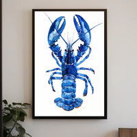 Vibrant Blue Lobster Art Print: Artistic Poster PosterGoat