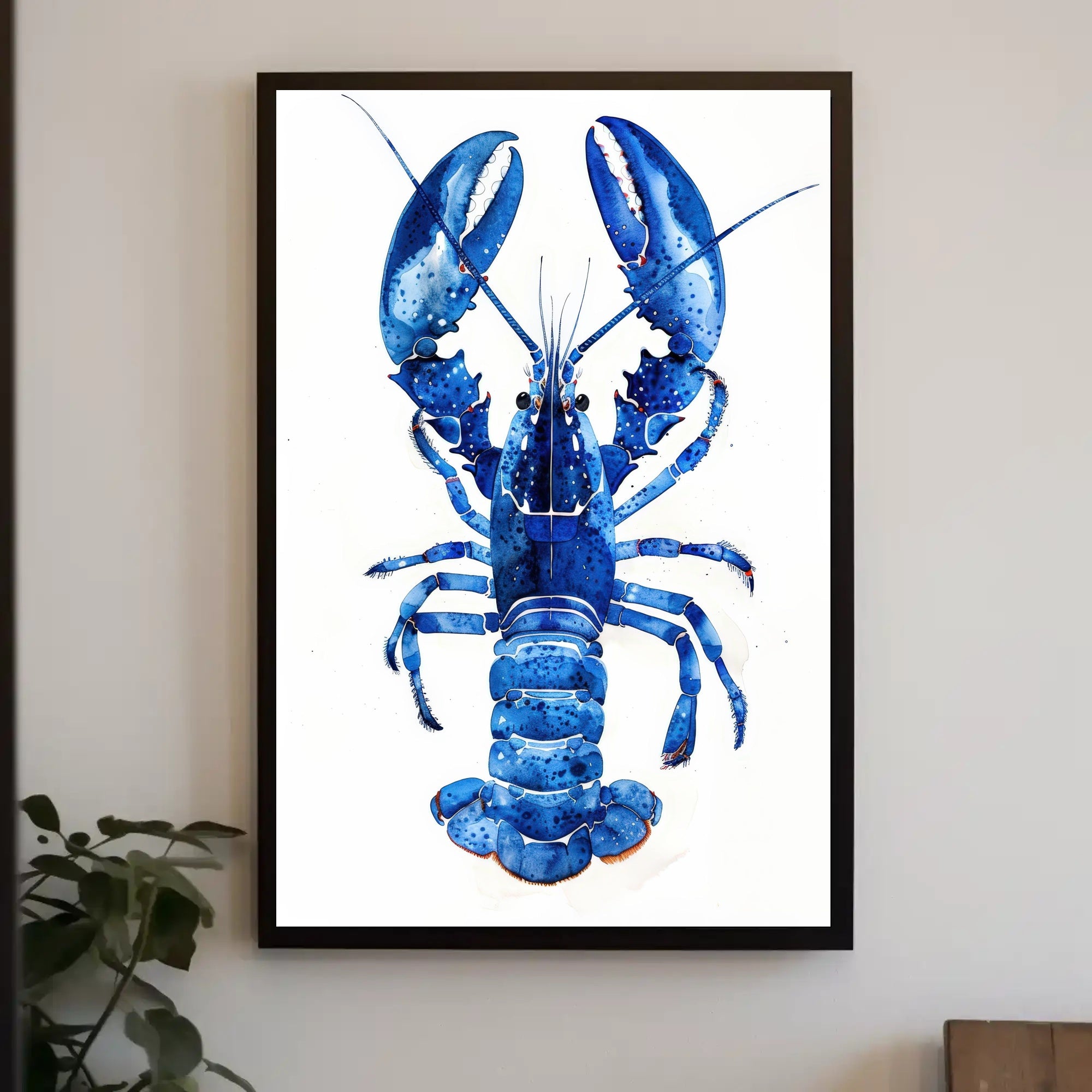 Vibrant Blue Lobster Art Print: Artistic Poster PosterGoat