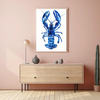 Vibrant Blue Lobster Art Print: Artistic Poster PosterGoat