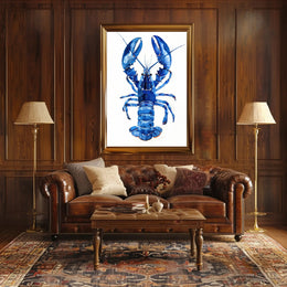 Vibrant Blue Lobster Art Print: Artistic Poster PosterGoat