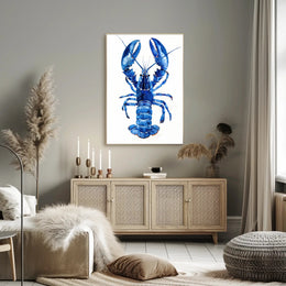 Vibrant Blue Lobster Art Print: Artistic Poster PosterGoat
