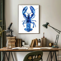 Vibrant Blue Lobster Art Print: Artistic Poster PosterGoat