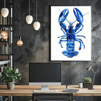 Vibrant Blue Lobster Art Print: Artistic Poster PosterGoat