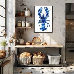Vibrant Blue Lobster Art Print: Artistic Poster PosterGoat