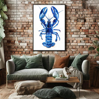 Vibrant Blue Lobster Art Print: Artistic Poster PosterGoat
