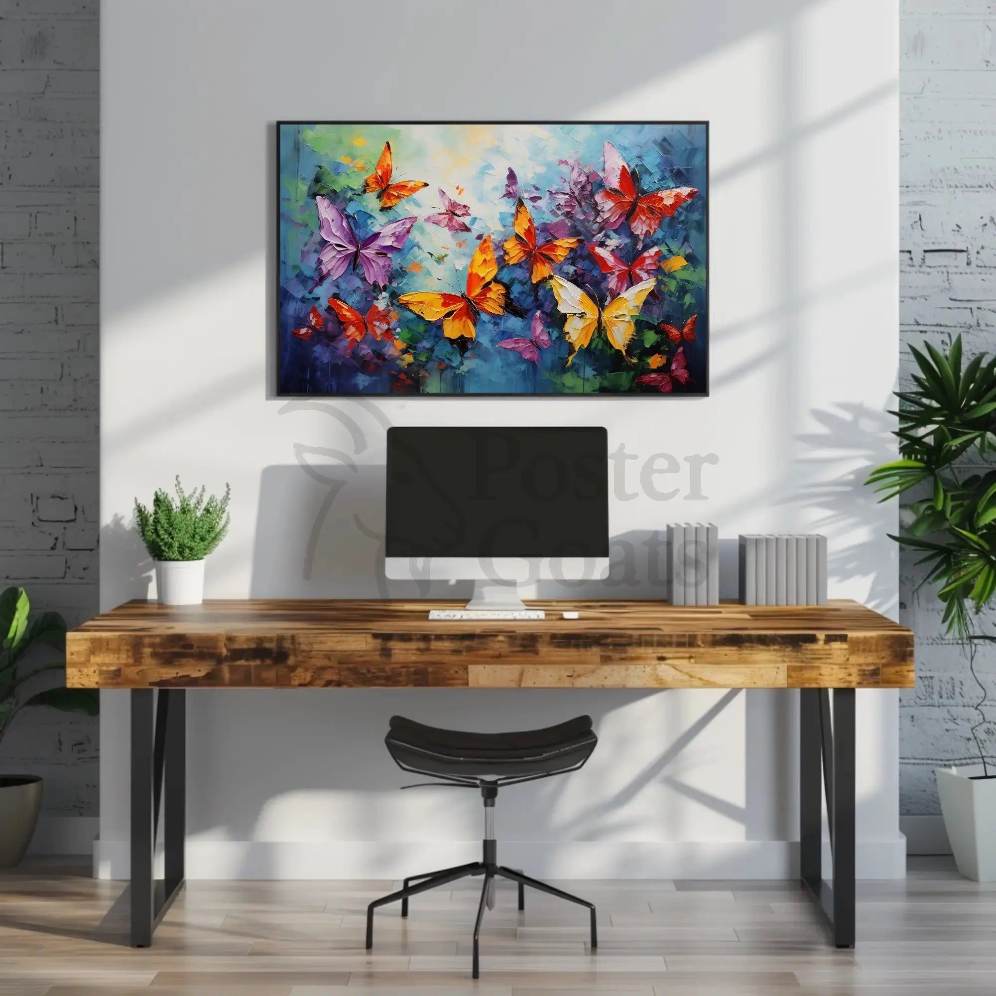 Vibrant Butterfly Impressionism Art Print Animal Poster PosterGoat