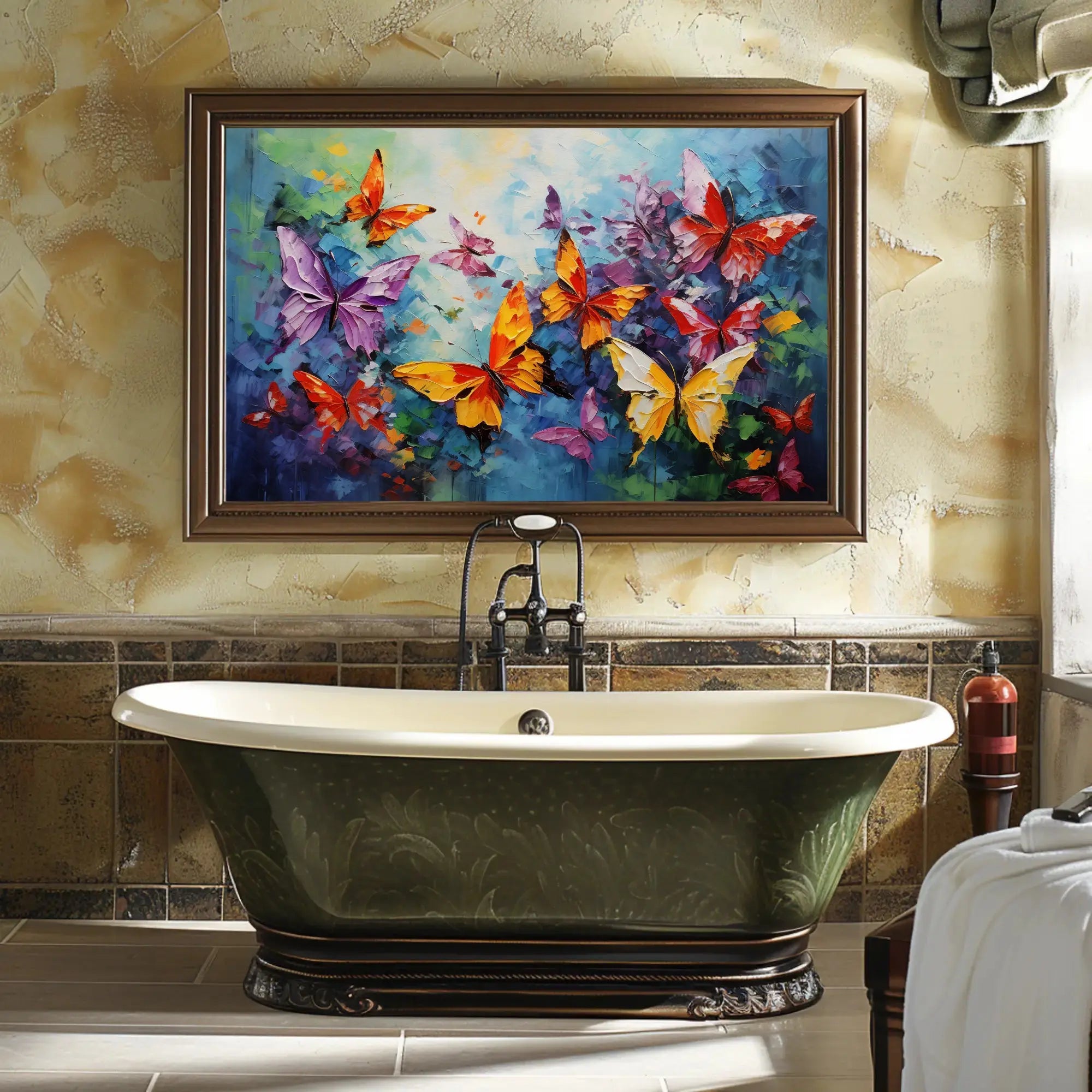 Vibrant Butterfly Impressionism Art Print Animal Poster PosterGoat