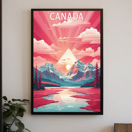 Vibrant Canadian Landscape Adventure Art Travel Poster PosterGoat