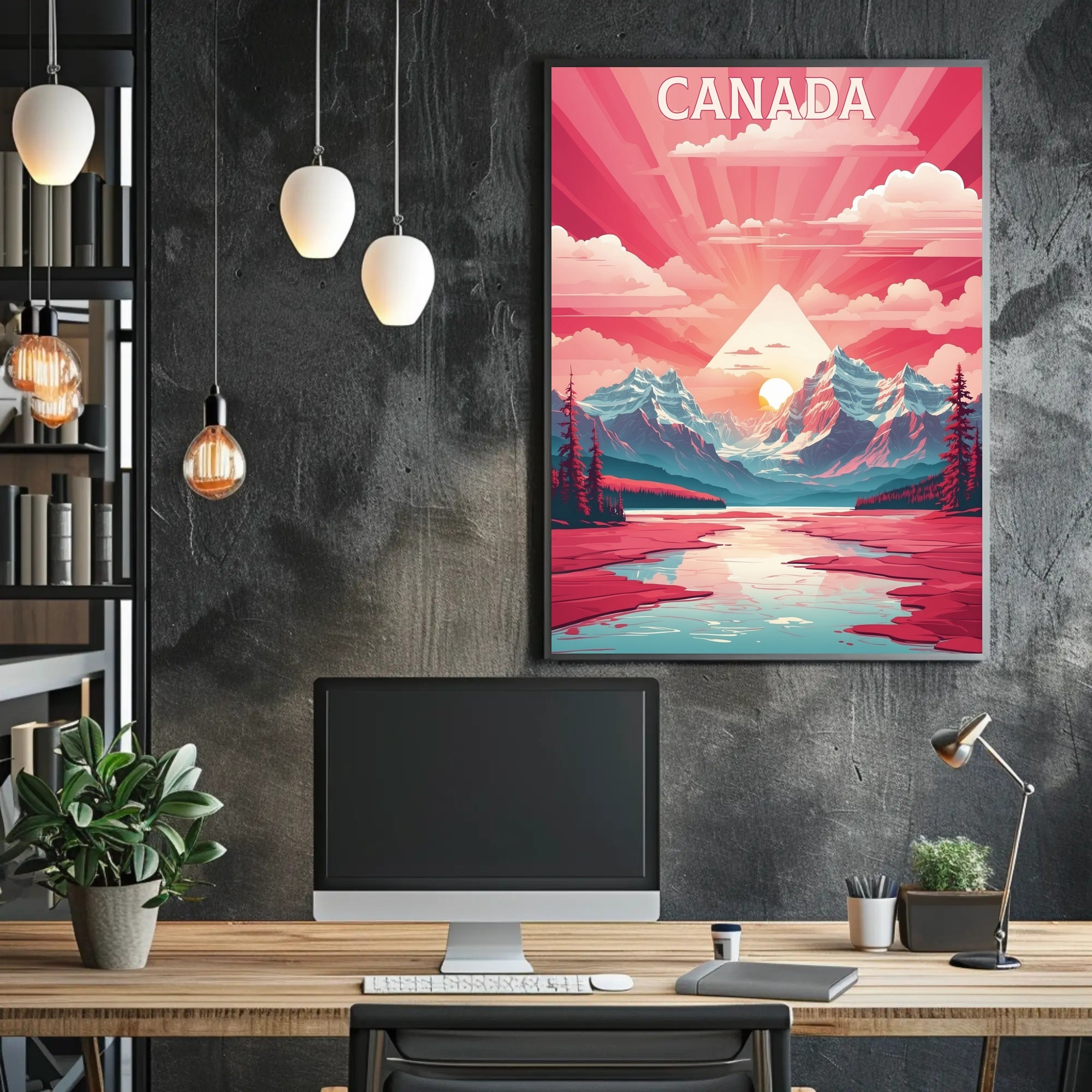 Vibrant Canadian Landscape Adventure Art Travel Poster PosterGoat