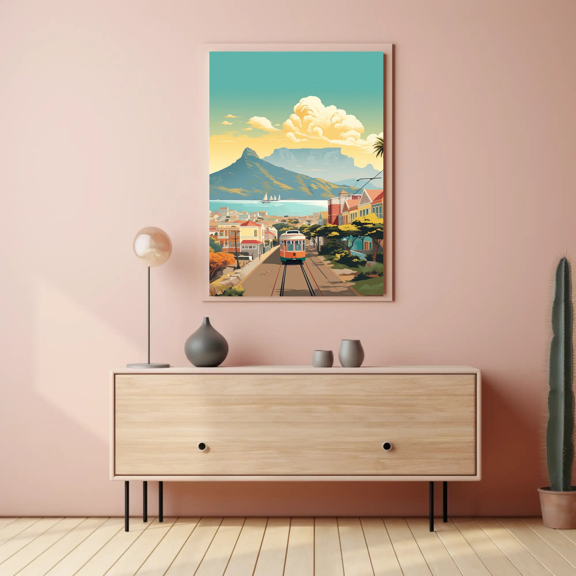 Vibrant Cape Town Cityscape Travel Poster PosterGoat