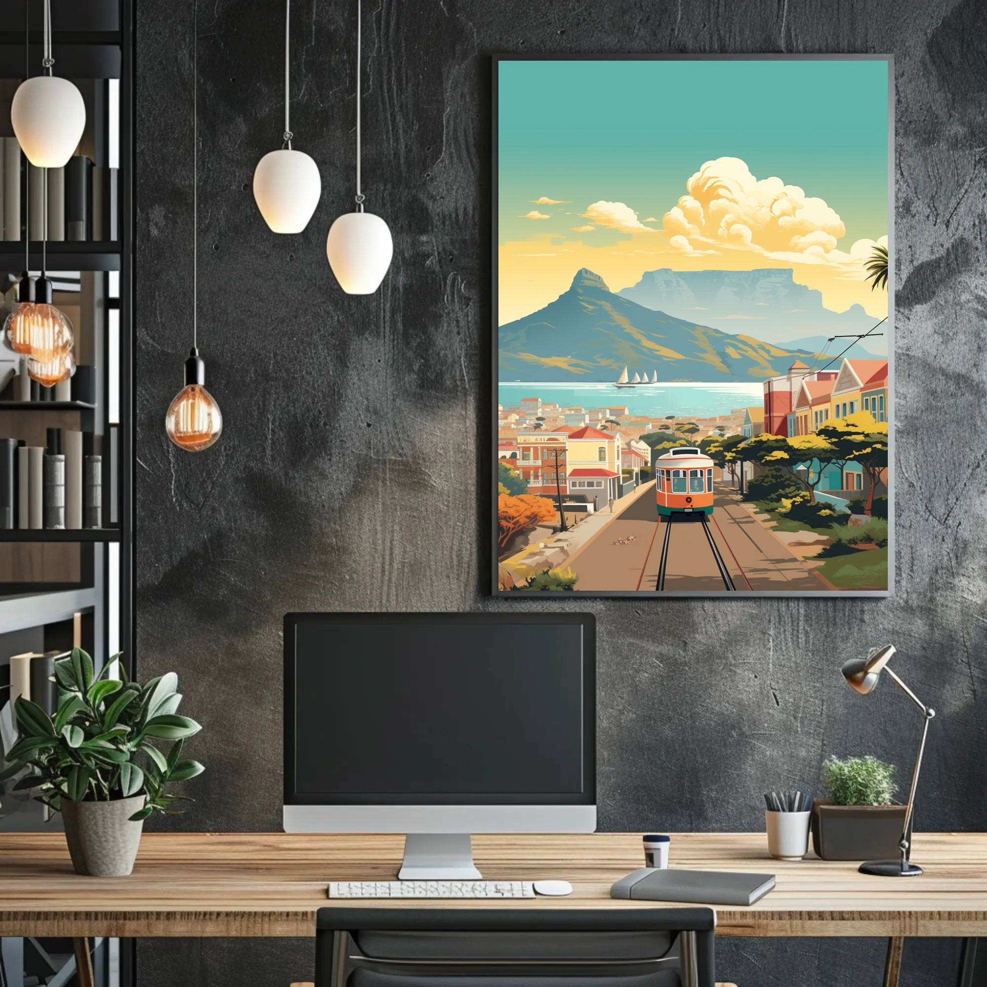 Vibrant Cape Town Cityscape Travel Poster PosterGoat