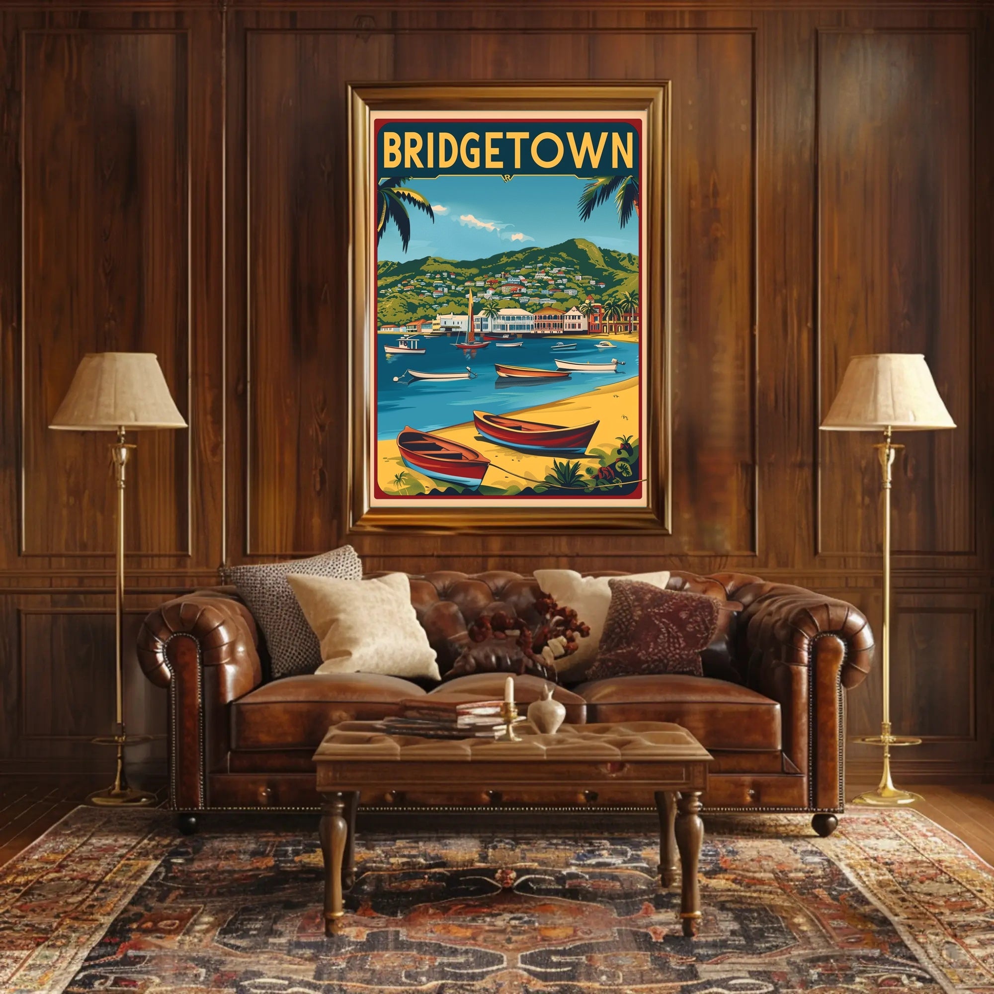 Vibrant Caribbean Seaside Travel Poster PosterGoat