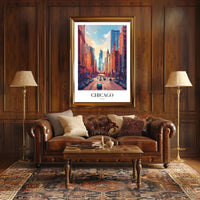 Vibrant Chicago Cityscape with Iconic Skyline Urban Poster PosterGoat