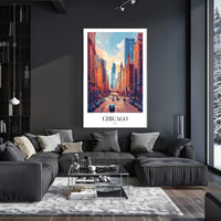 Vibrant Chicago Cityscape with Iconic Skyline Urban Poster PosterGoat