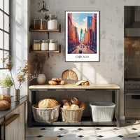 Vibrant Chicago Cityscape with Iconic Skyline Urban Poster PosterGoat
