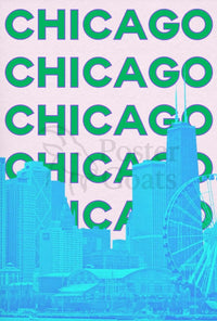 Vibrant Chicago Skyline Pop Art Travel Poster PosterGoat