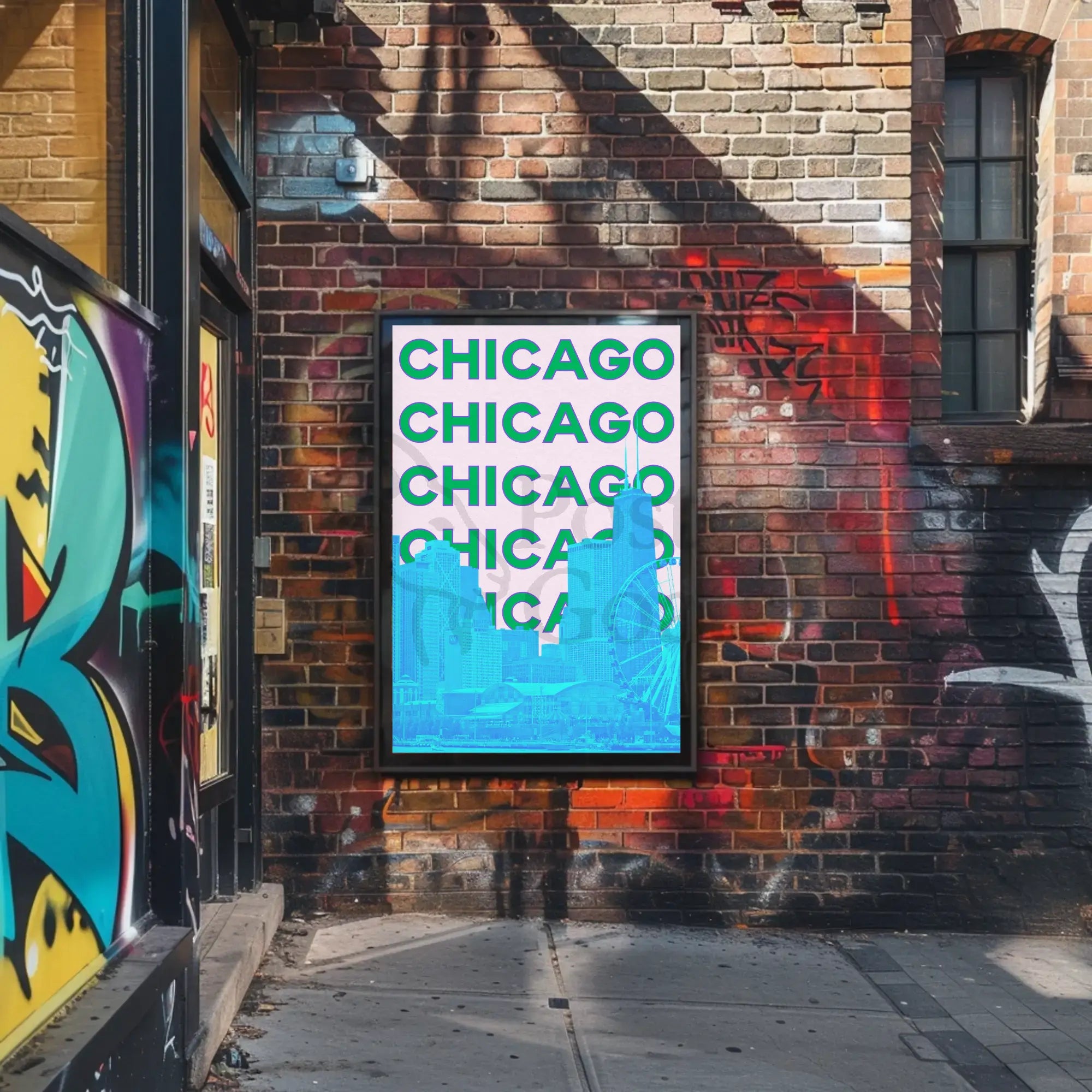 Vibrant Chicago Skyline Pop Art Travel Poster PosterGoat